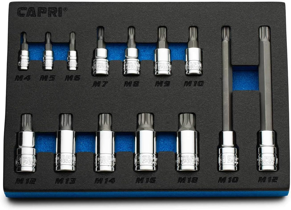 Capri Tools XZN Triple Square Bit Socket Set 14-Piece (XZN Bit Set/Master)