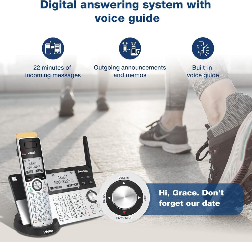 Cordless Phone Answering Machine Bluetooth 5 Handset Super Long Range
