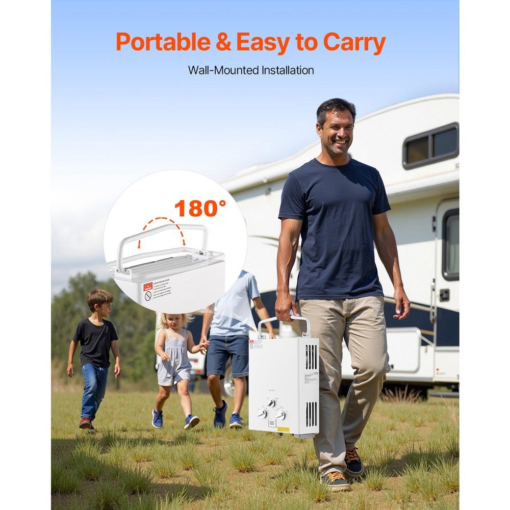 5L Propane Tankless Water Heater Instant RV Camping Portable Shower w/ Pump Kit