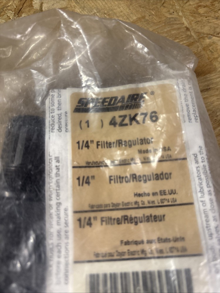 Speedaire 4Zk76 Filter Regulator, NEW Sealed!