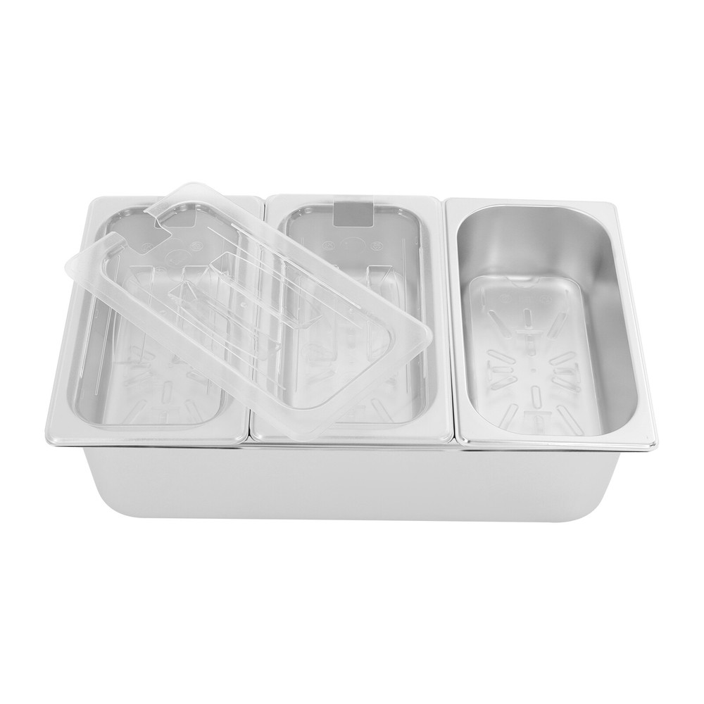 Three-compartment Fruit Pan, Fruit Pan with Acrylic Lids Water-filtering Gaskets