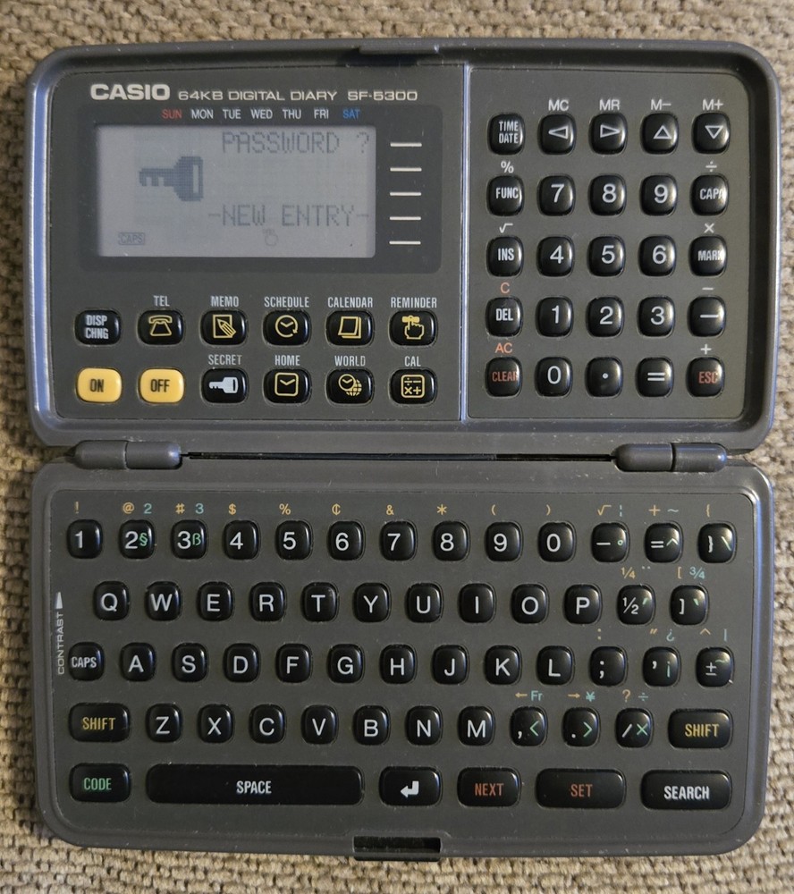 Casio Digital Diary/Organizer SF-5300 - works GREAT! Keep data Private & Secure