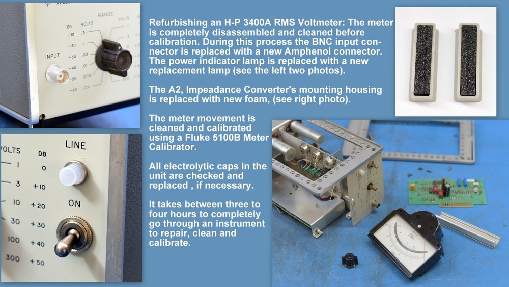 HP 3400A RMS Voltmeter Fully Solid-State 2415- Prefix | Refurbished | Calibrated