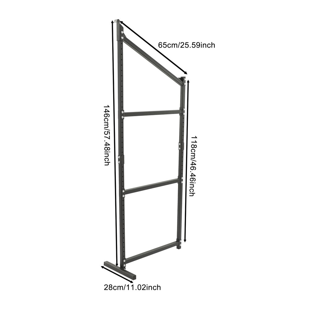2Pack 3-Tier Shelf Bracket Set Black Steel Wall-Mount 110 lbs Spraying