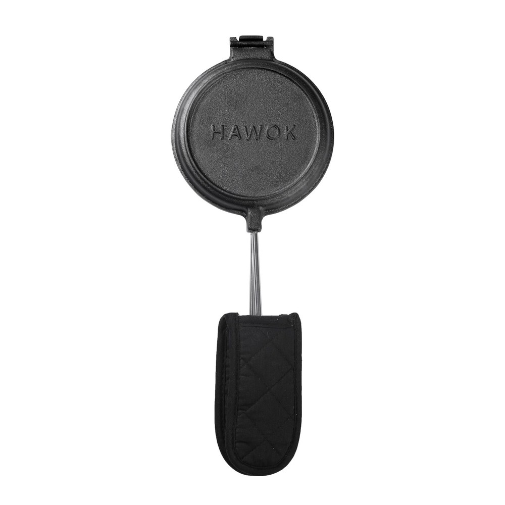 Cast Iron Waffle Maker with Handle Hoder and Basting Brush