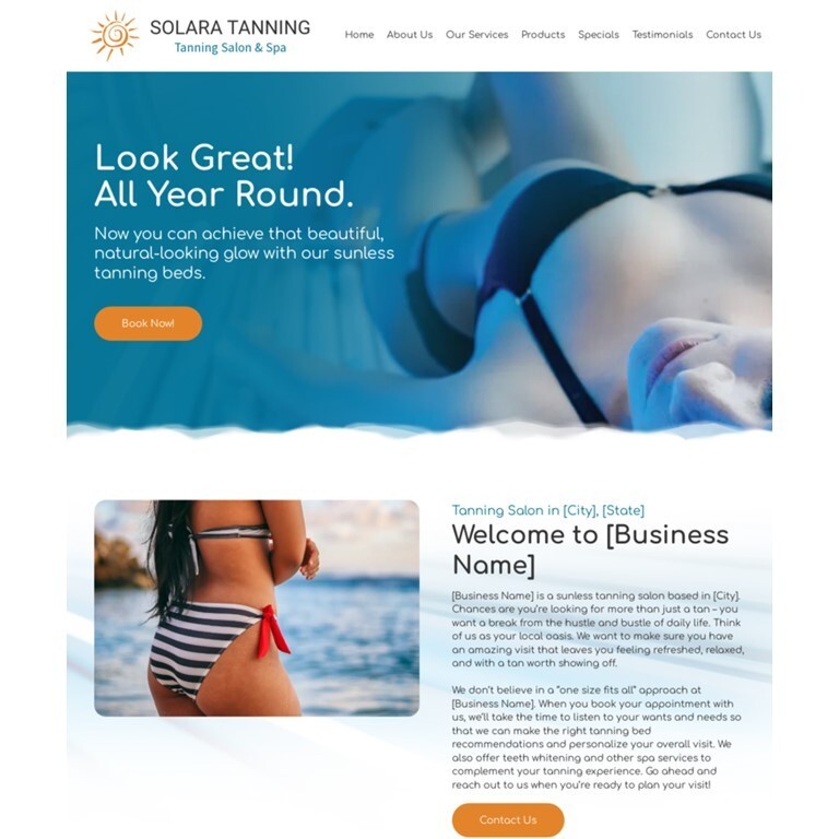 Tanning Salon Customized Business Website *SEE FULL DESCRIPTION*