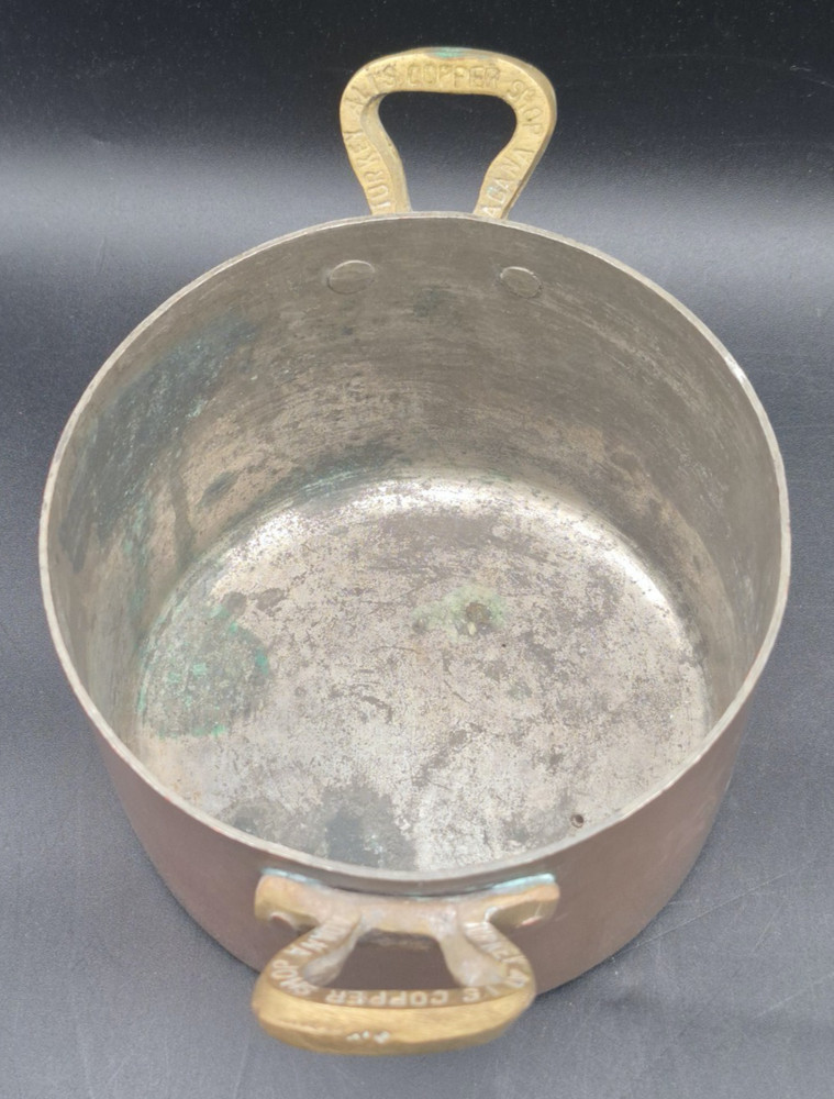 Ali's Copper Shop Turkey Heavy Hammered Copper Small Pot