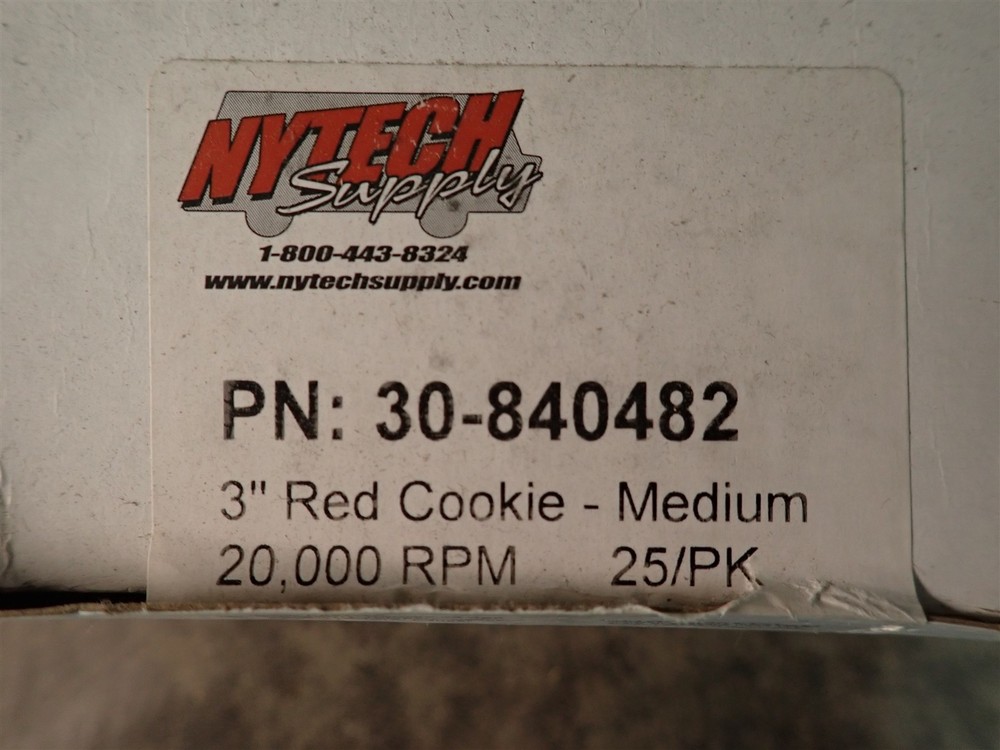 NEW Nytech 30-840482 3" Red Cookie Grinding Discs Medium 25 Pack (K21)