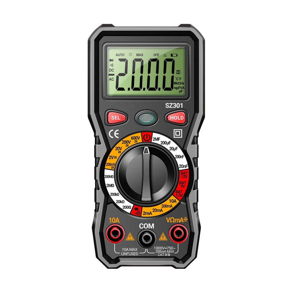 Precision Digital Multimeter 200MΩ Resistance 2000μF Capacitance Diode Test Volt