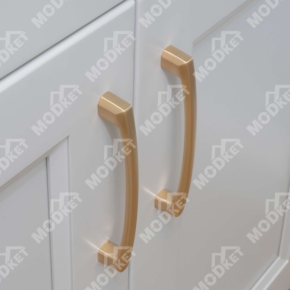 Solid Brushed Champagne Gold Modern Cabinet Pulls Handle Kitchen Bathroom Drawer