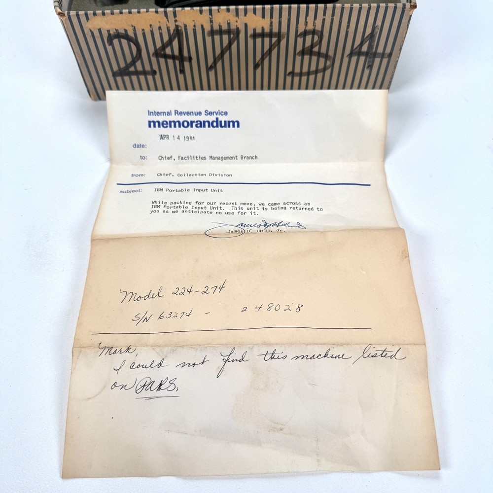 IBM Portable Input Unit 224-274 Vintage Computing - Untested