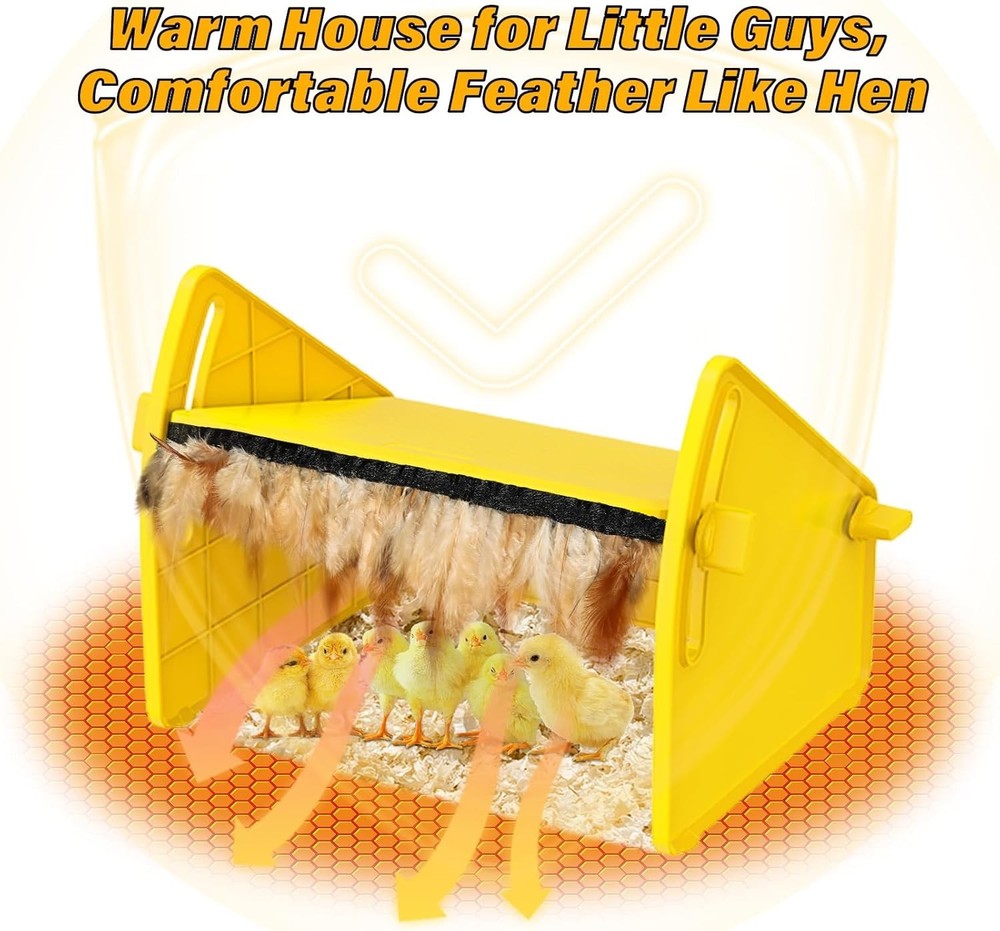 Brooder Plate for Poultry with 3-Level Temp Control - Indoor Use, Yellow