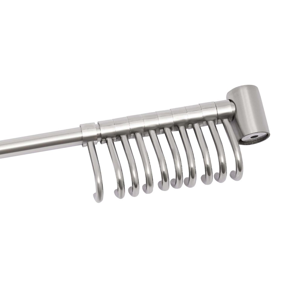 Utensil Rack 20" Inch Kitchen Hanger Wall Hanging Rail Rod w/ 10 Sliding Hooks