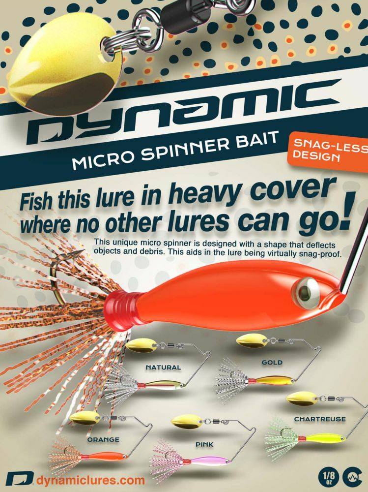 Fishing Lure, Dynamic Lures, MICRO SPINNERBAIT (Chartreuse)