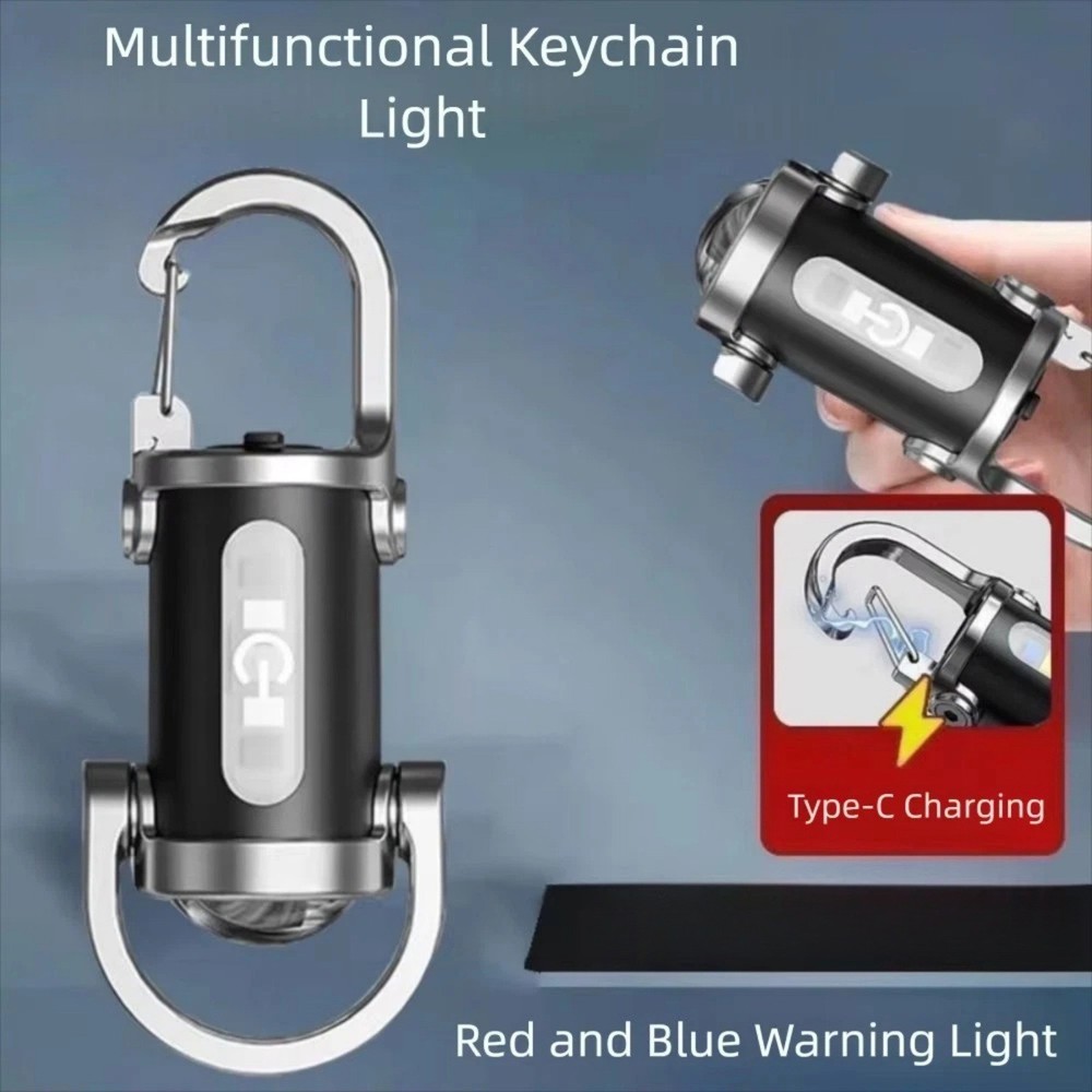 Rechargeable Keychain Flashlight Mini, Compact Light for Night Work, Camping
