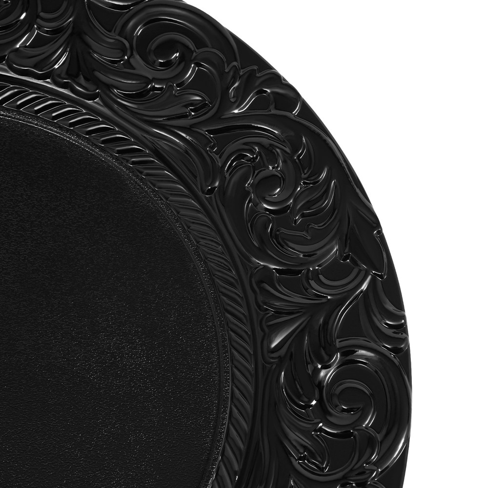 150 Black Plastic Plates Set - Disposable Dinner Plates Bulk Pack for Par