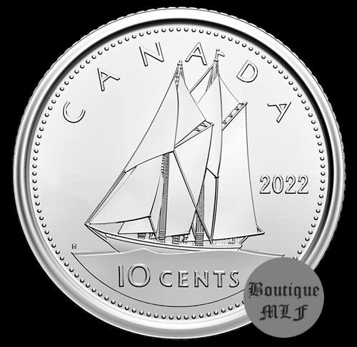 2022 Canada 10¢ cent MINT uncirculated coin from special wrap roll"first strike"