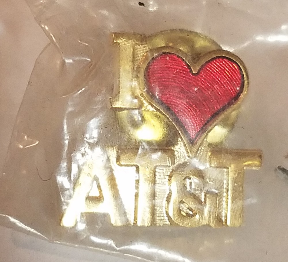 3 ATT Lapel Hat Pins, Original Packages, Quality Check, I Love ATT