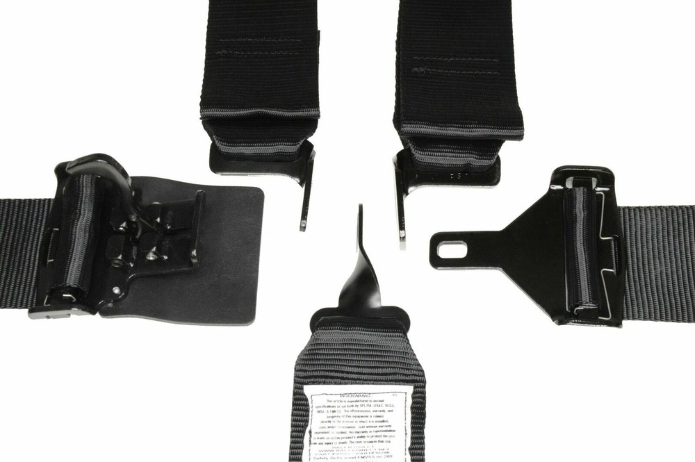 SINGLE BUGGY RACING HARNESS SFI 16.1 LATCH & LINK FLOOR MOUNT 5 PT BLACK