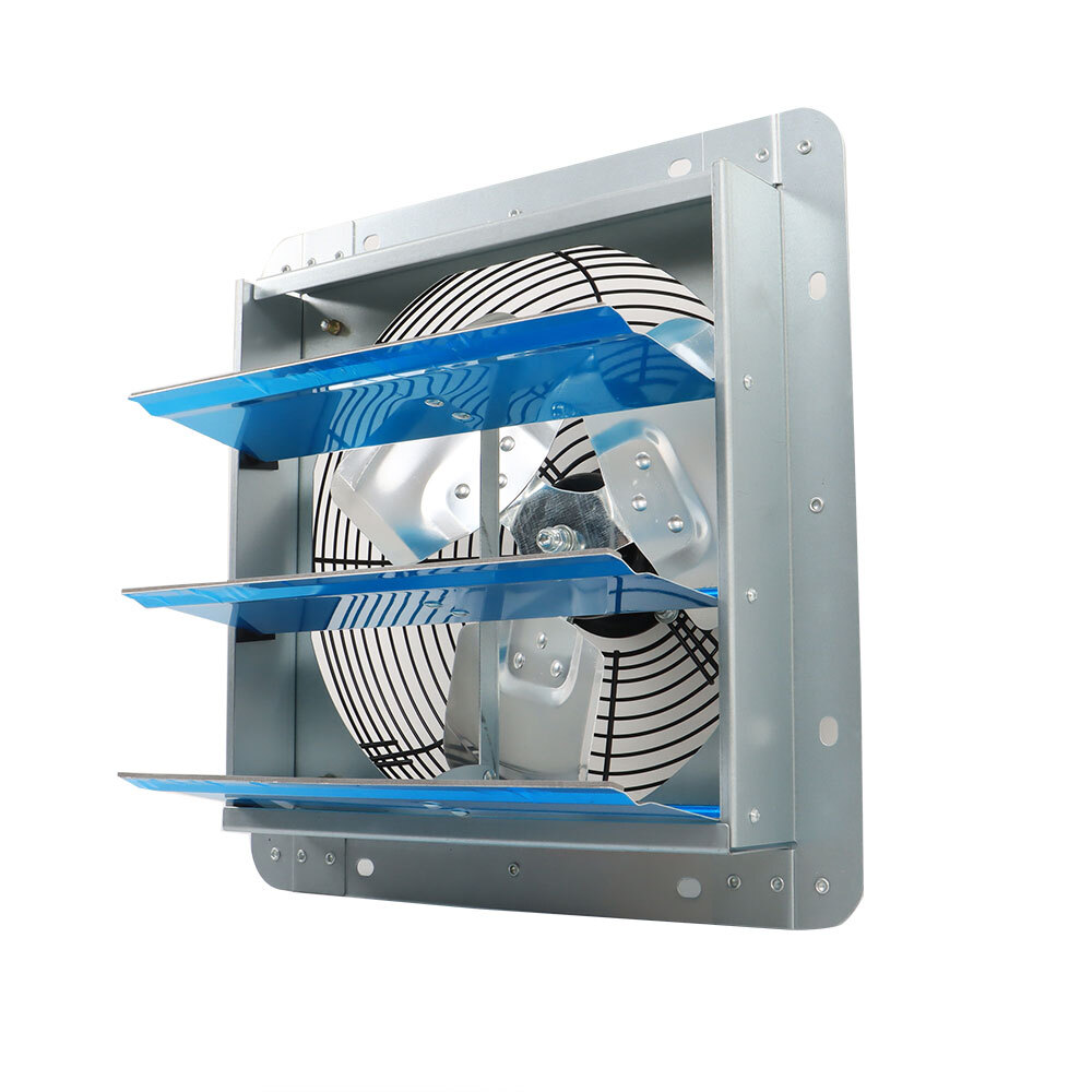 12" Wall Mounted Shutter Exhaust Fan 940CFM Aluminum High Speed With Controller