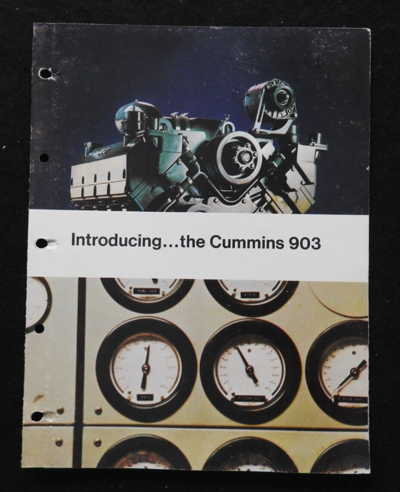 1967 GENUINE CUMMINS "INTRODUCING THE 903 DIESEL ENGINE" SPECIFICATION BROCHURE