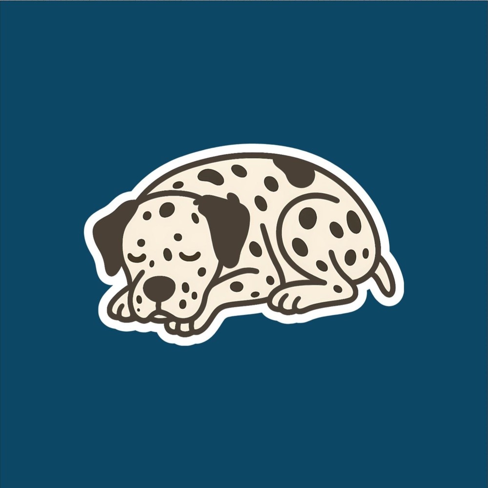 Dalmatian Sleeping Sticker