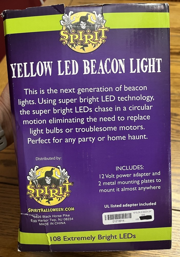 Spirit Halloween Yellow LED Beacon Light 2014
