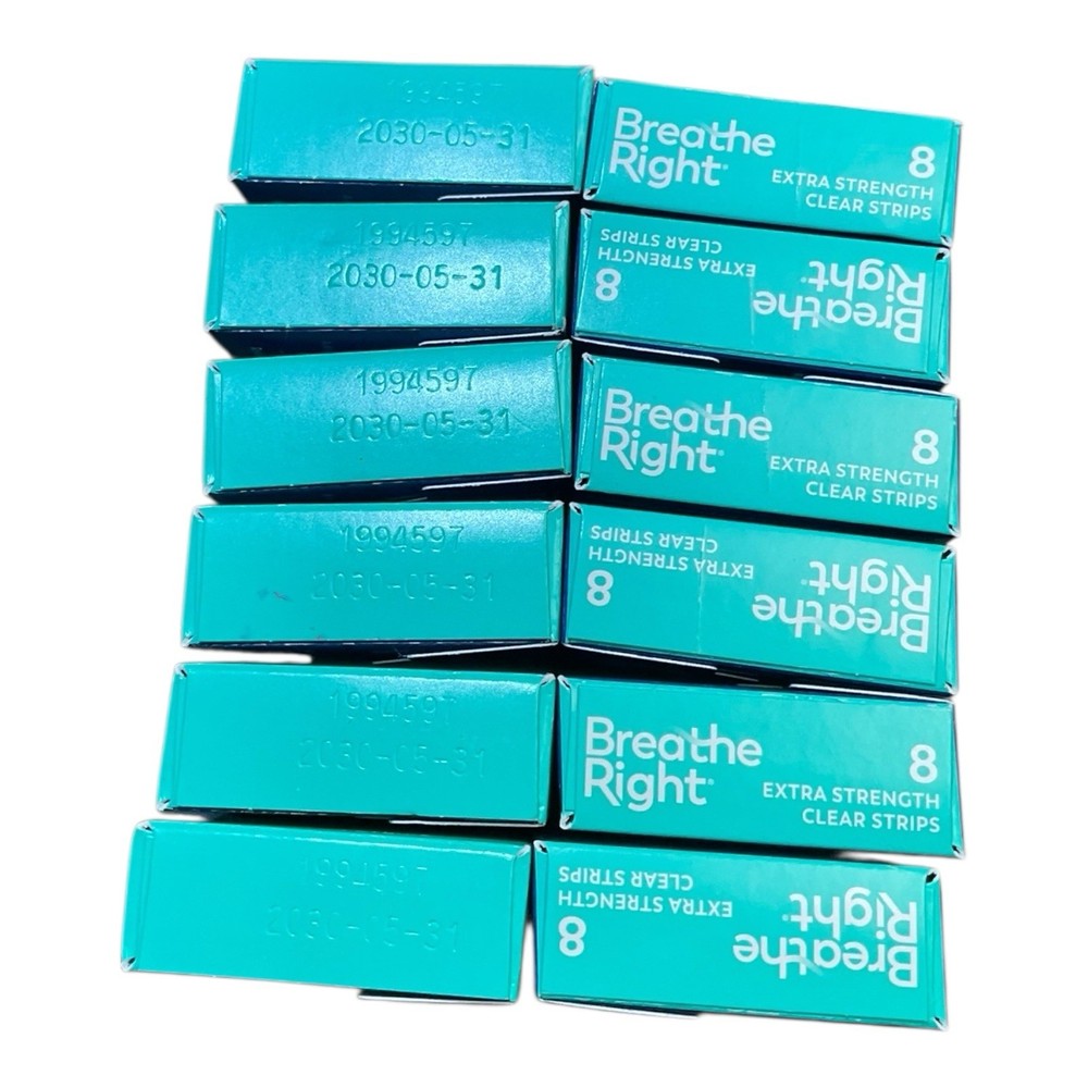 Breathe Right Extra Strength Nasal Strips, 8 Per Pack, Clear (12PK)
