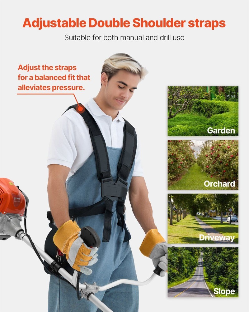 Multi-Functional String Trimmer 42.7CC 2-Stroke 16.9" Cordless Grass Trimmer