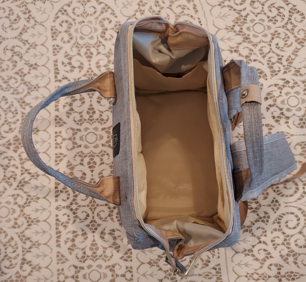 Momigo Breast Pump Backpack Bag Double layer Insulation USB Charging Grey Great!