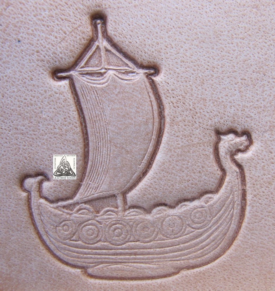 Viking War Ship Long Boat 1" Leather Stamp Tool