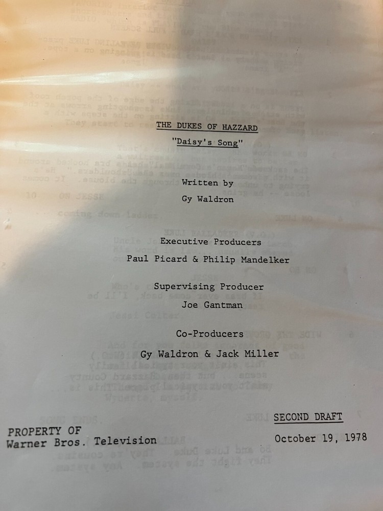 Dukes of Hazzard Script Copies 4 Different Scripts Each Script SOLD SEPARATELY!