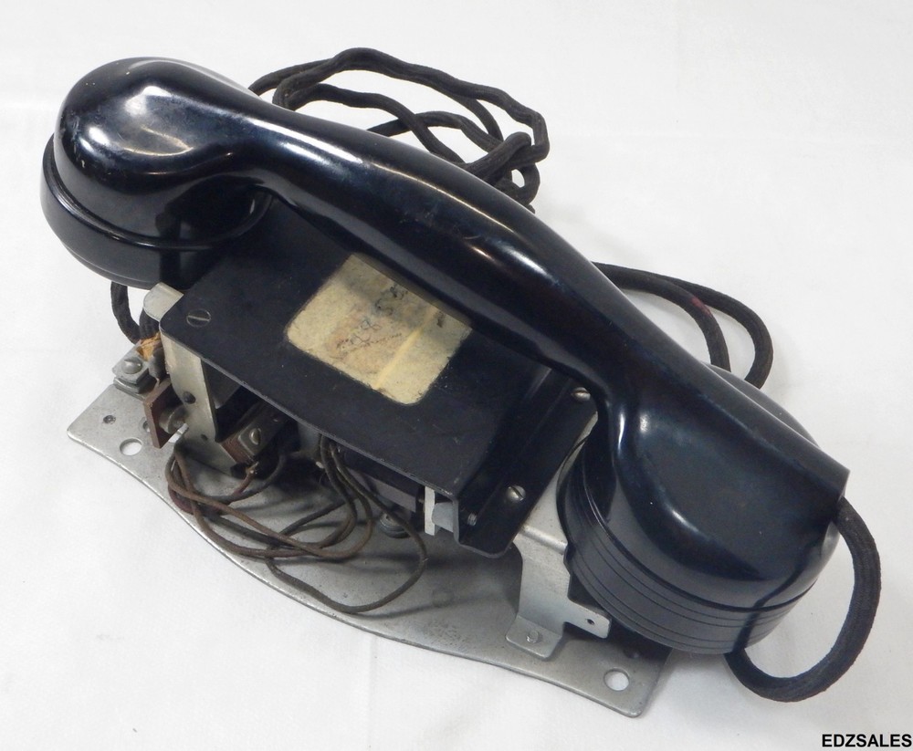Vintage Black Handset Internal Telephone Components
