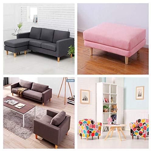 WEICHUAN Round Solid Wood Replacement Sofa Couch Chair Ottoman 8", Straight