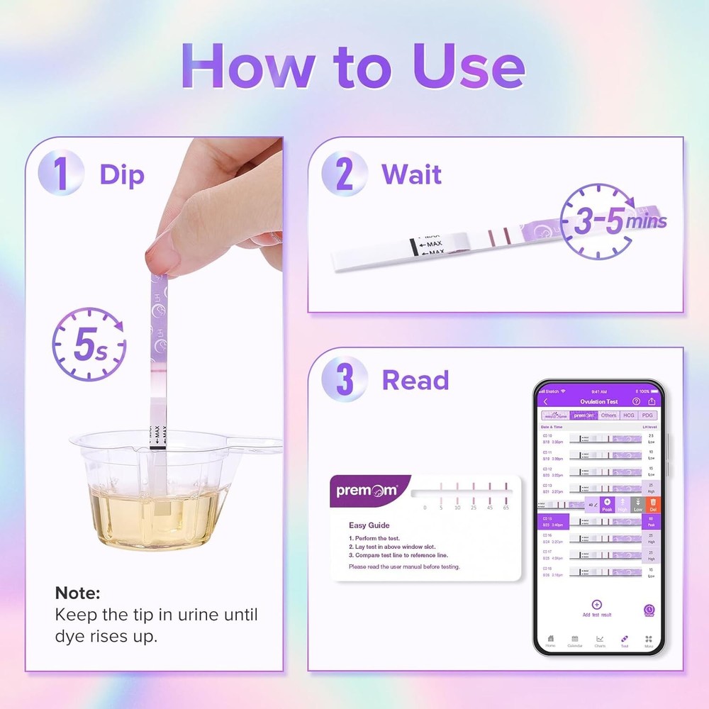 Premom Quantitative Ovulation Test Strips, Ovulation Predictor Kit with Smart...