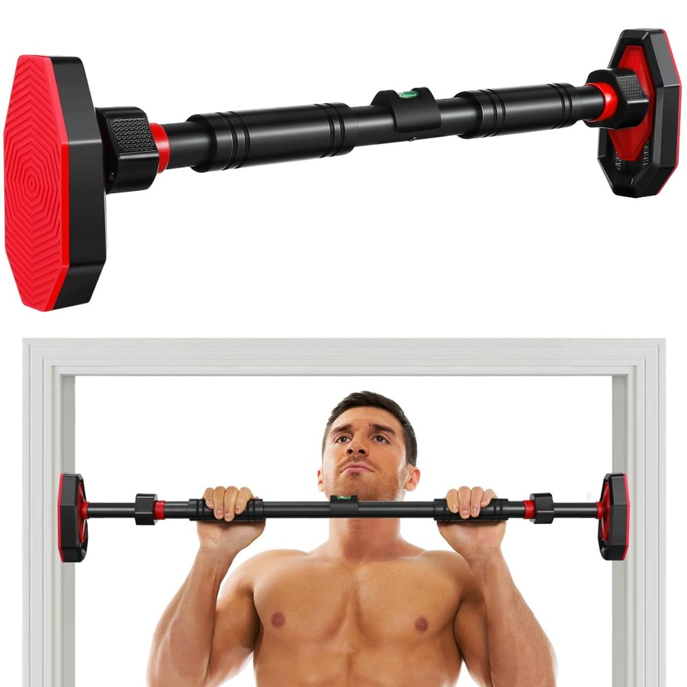 Adjustable Doorway Pull up Bar with Secure Locking No Drilling Installation C...