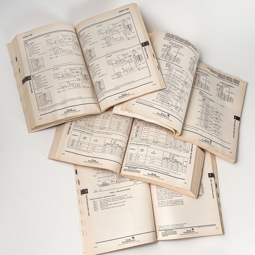 4 Texas Instruments TTL Data Books Schottky Bipolar Programmable Memory Logic