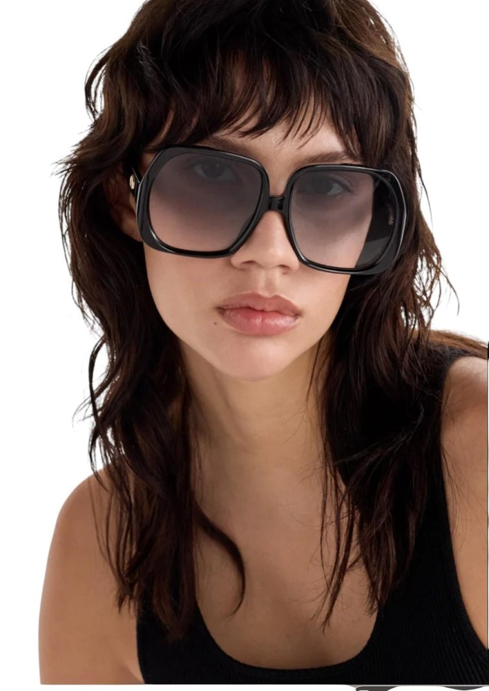 Le Specs Polydisco Sunglasses | Oversized Acetate, Square, Grey Gradient Lens