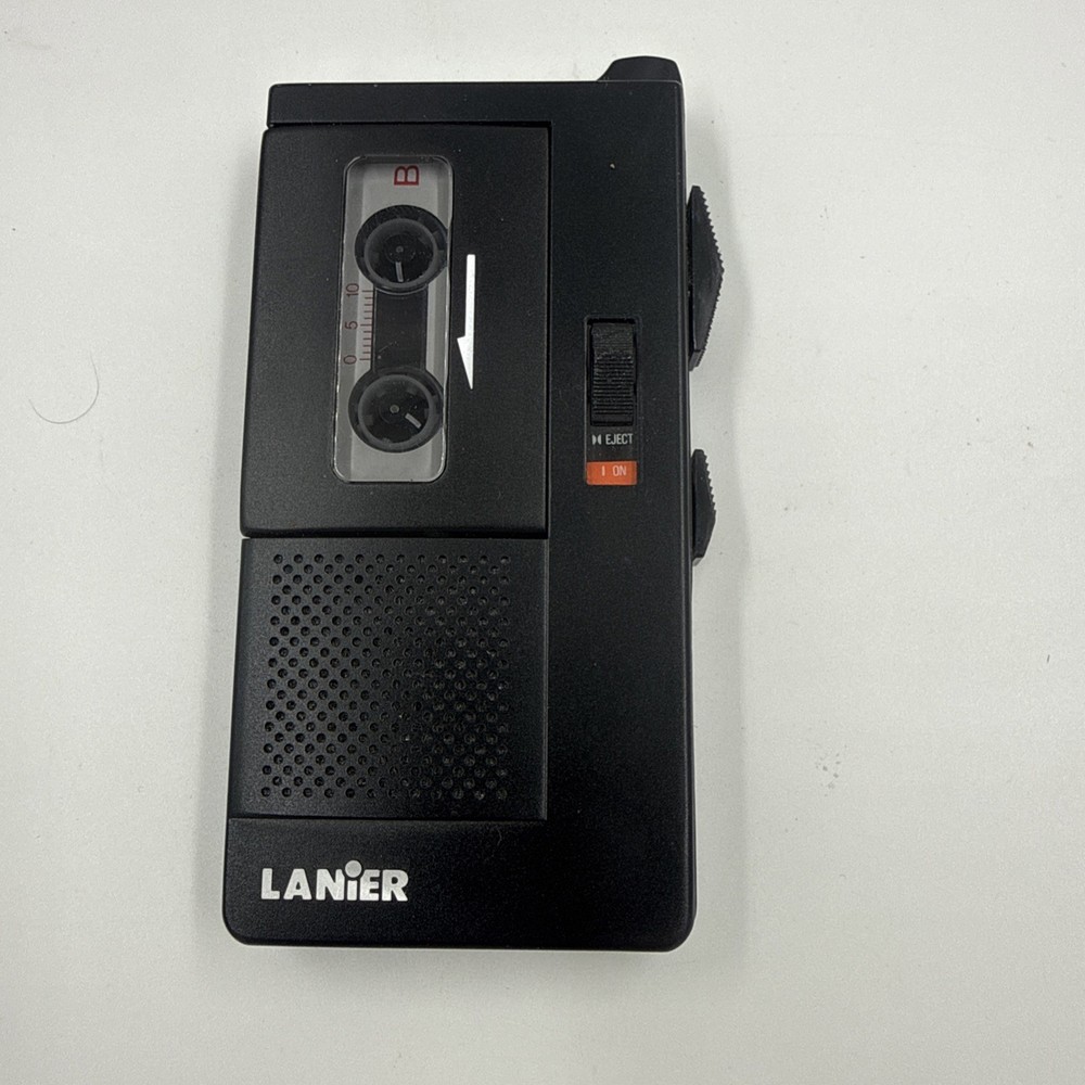 Lanier P-155 Handheld MC60 Micro Cassette Recorder Dictator Case & Tapes Tested