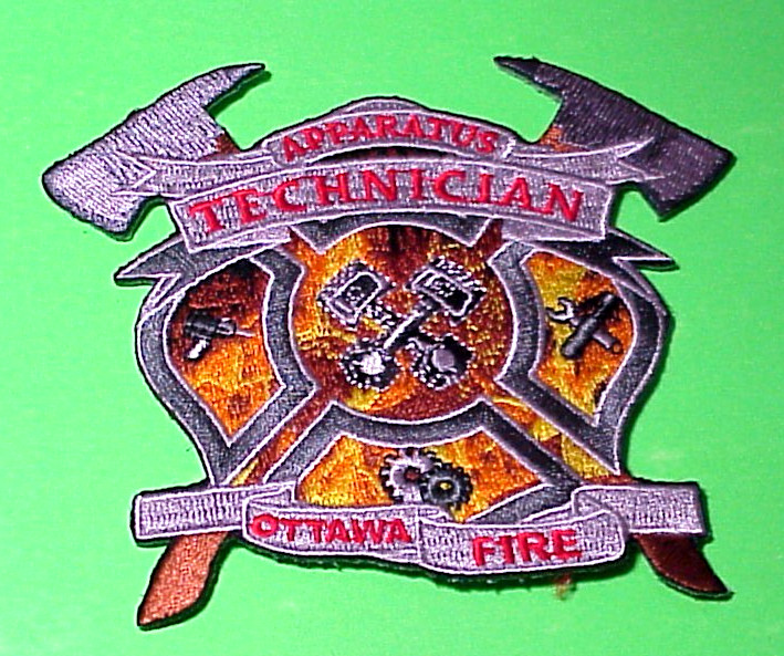 OTTAWA  CANADA  4"  APPARATUS TECHNICIAN  FIRE DEPT  PATCH  FREE SHIPPING!!