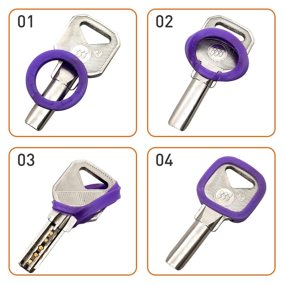 30pcs Silicone Key Caps, Plastic Key Identifier Coding Rings - Assorted Colors