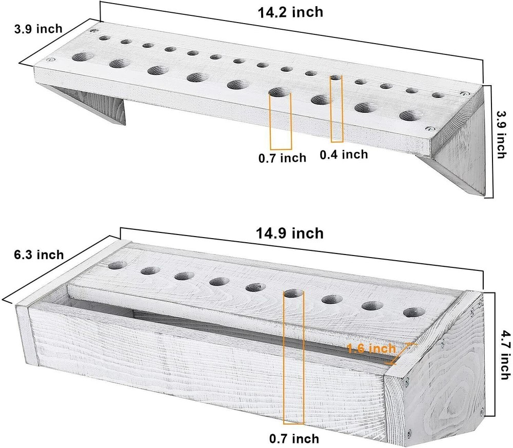 2 Pack Screwdriver Holder Wall Mount Storage Rack Organizer Workshop Shed Garage