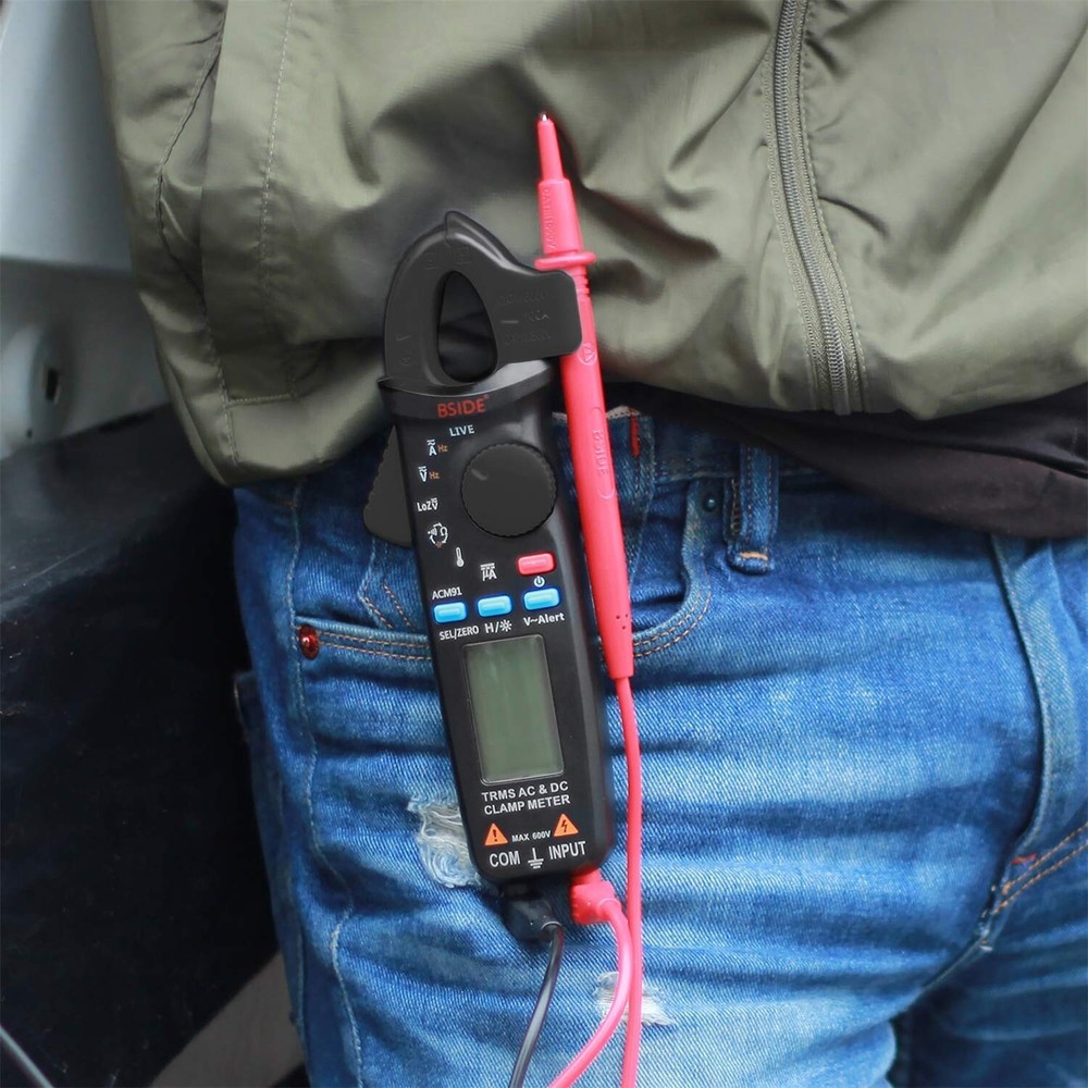 BSIDE ACM91 Digital Clamp Meter 1mA AC/DC Current True RMS Auto-Ranging 6000 ...