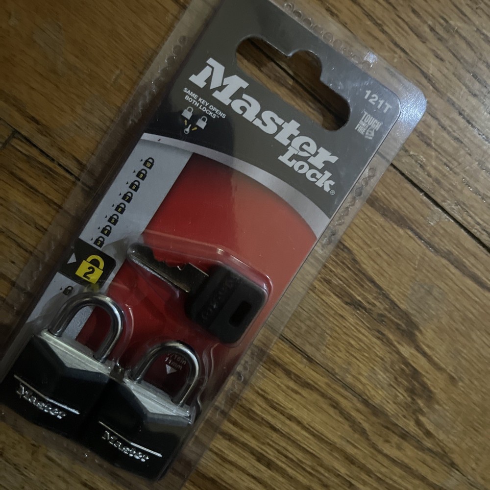 Master Lock Mini Black Keyed Padlock 2 Pack Package Model 121T