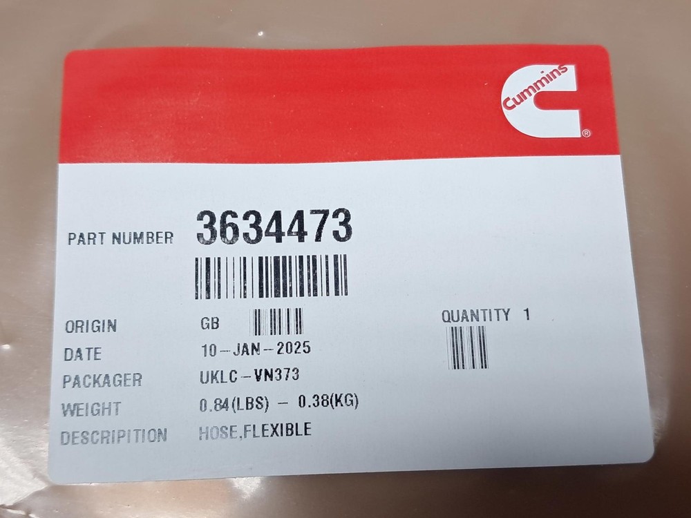 Cummins - 3634473 - Flexible Hose - NEW
