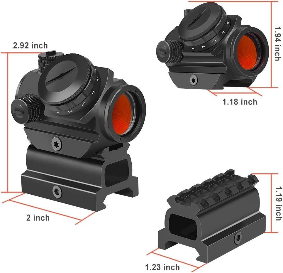 Feyachi RDS-23, RDS-22 2 MOA Red Dot Sight with .83" riser