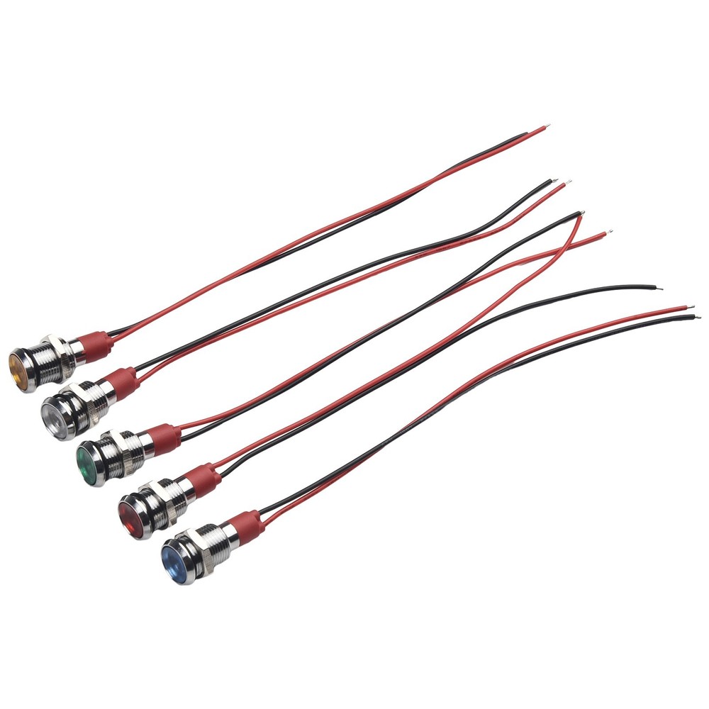 4 Piece Metal LED Indicator Set for Electrical Systems and DIY Projects