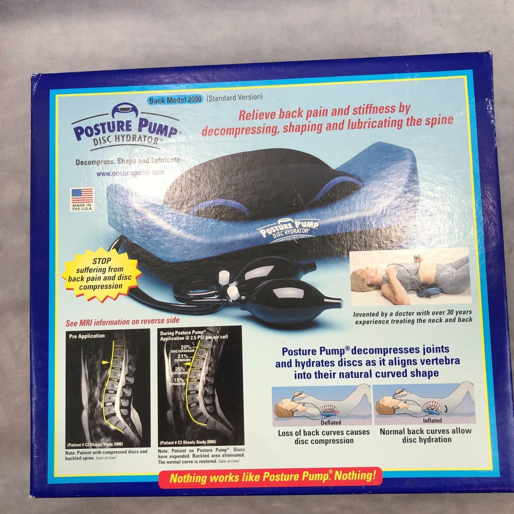 Posture Pump Disc Hydrator Professional Model 2000 Back Spine Corrector with Box