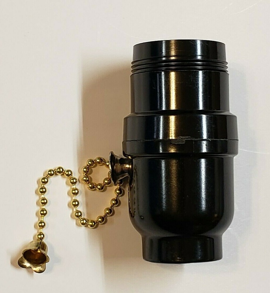 BAKELITE PULL CHAIN LAMP SOCKET WITH UNO THREADS LAMP PART NEW 30541J