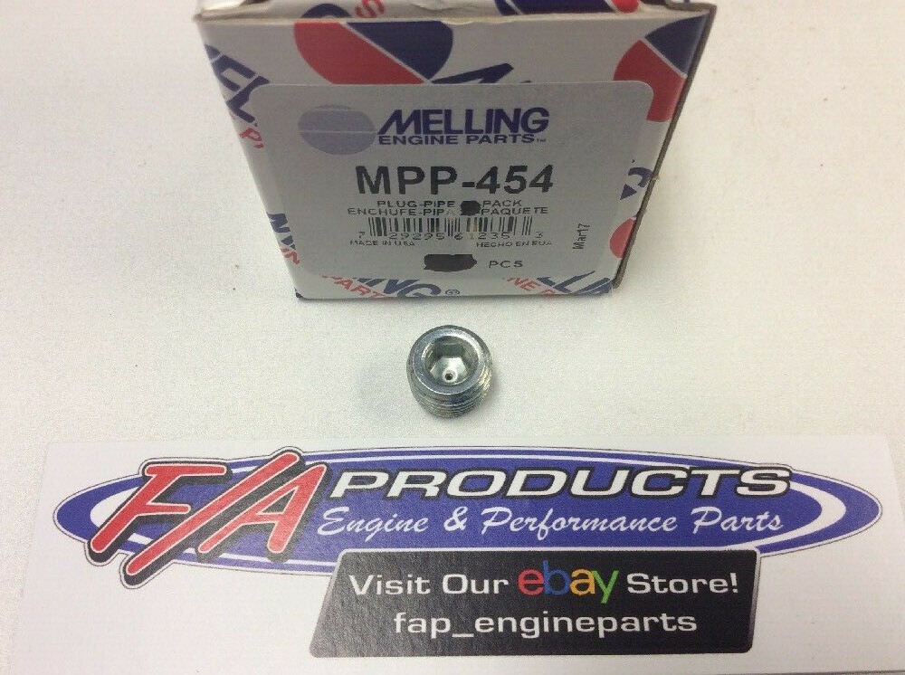 Melling MPP-454 1/4" Pipe Plug With Oil Relief Hex Head Socket Pipe Plugs Each